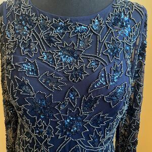 Alex Evenings Navy blue formal dress with beading